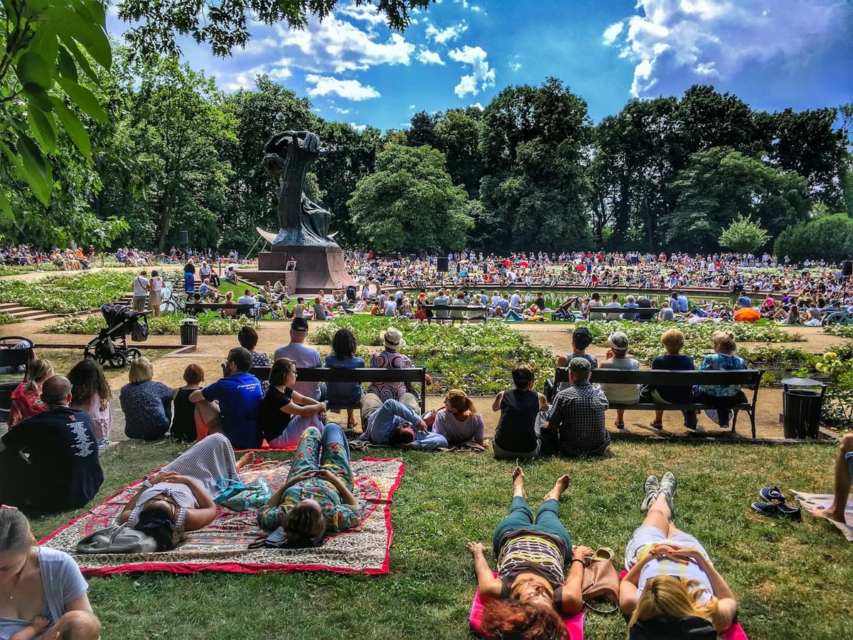 Neighbors gathered in a park